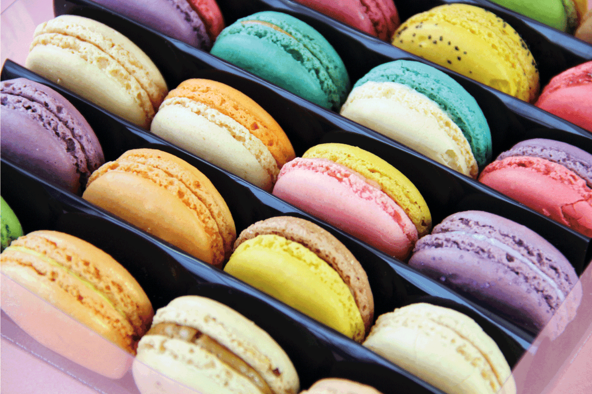 Macarons, delicious French pastries, sugar cookies sandwiching a cream, ganache, or fruit-based filling.