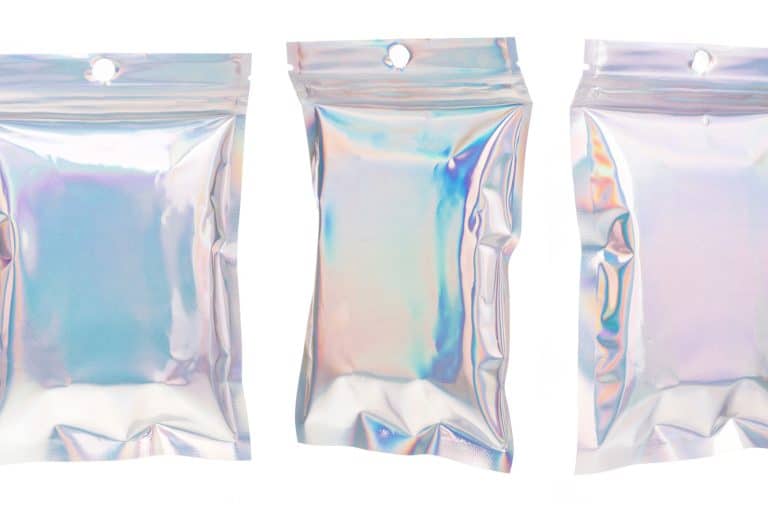 Set of Aluminum foil bag Plastic Laser Mylar Foil Zip Lock Bag isolated on white background - Can You Vacuum Seal Mylar Bags