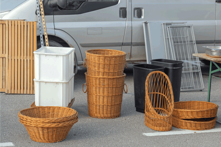 Wicker Rattan Baskets Bins Containers at Flea Market. Types Of Storage Bins, Boxes, And Containers [20 Versatile Options!]