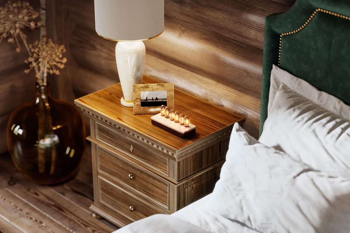 Wooden side table with night lap