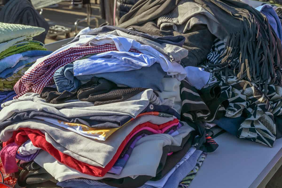 used clothes as donation to a charity or for flea market sale