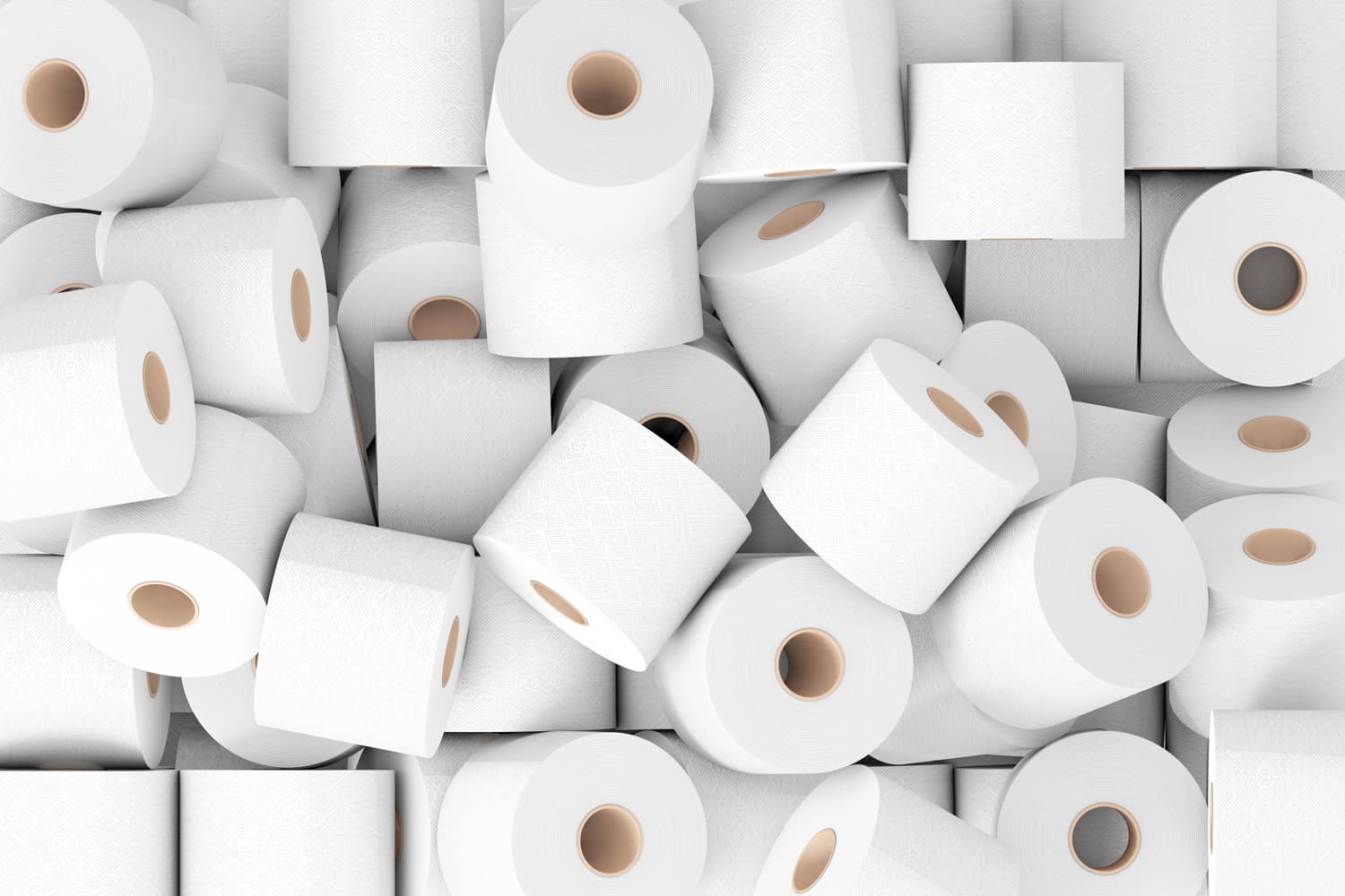 Heap of Toilet Paper Rolls extreme closeup. 