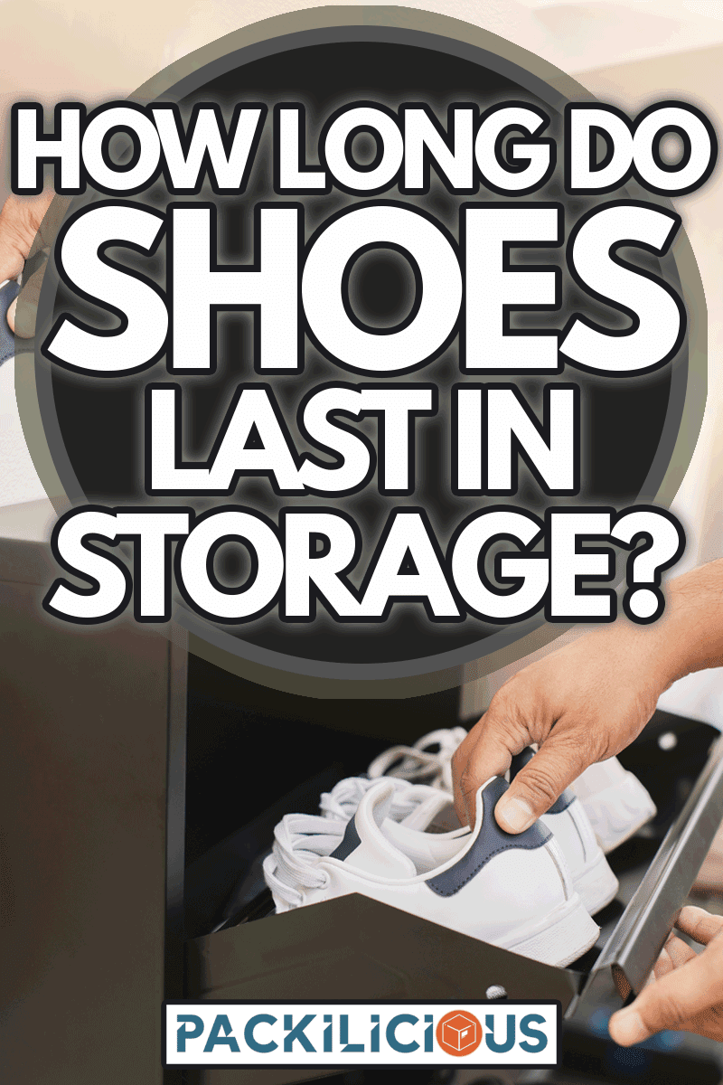 Man opening black steel shoes storage cabinet for keep her shoes, How Long Do Shoes Last In Storage?