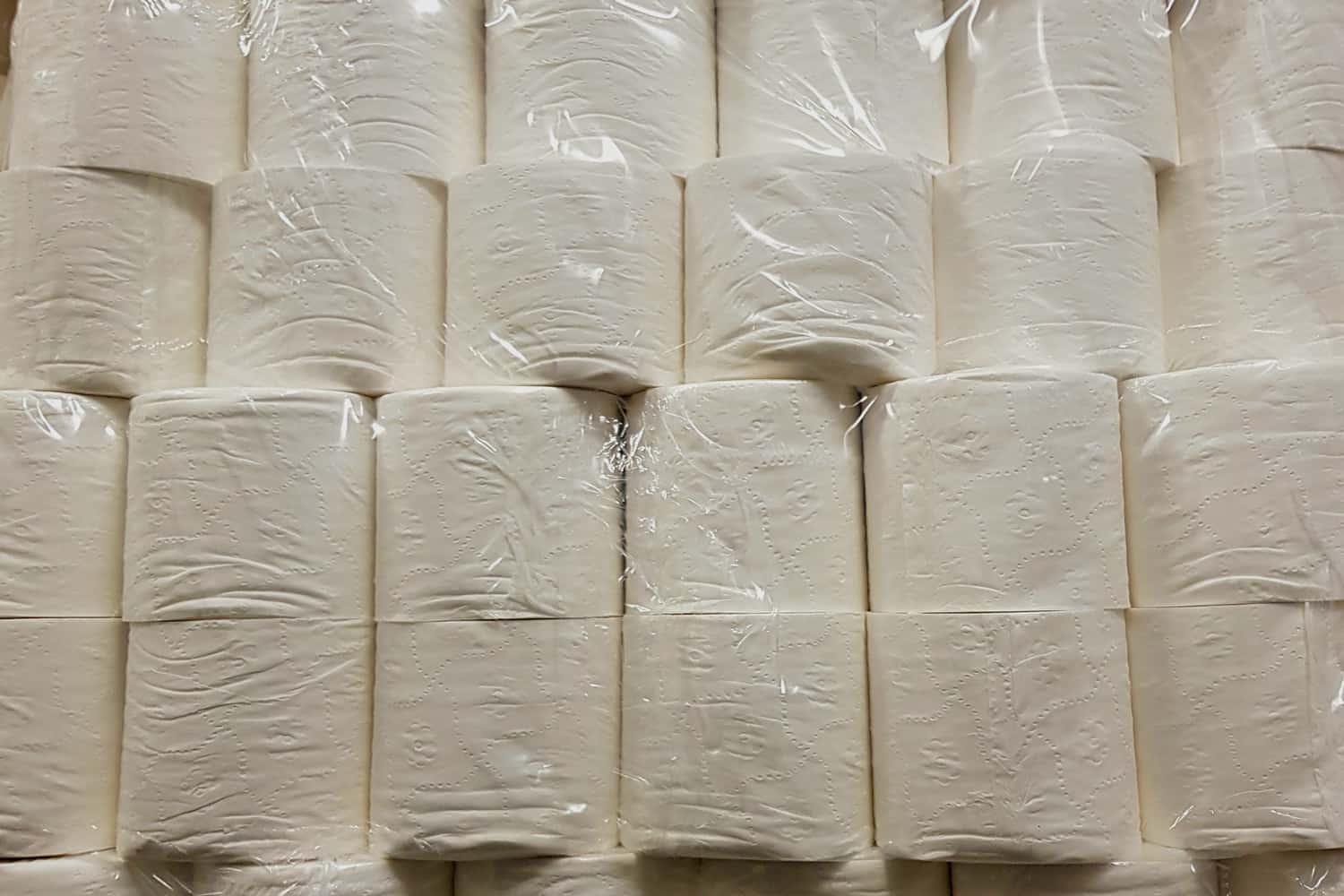 Layers of toilet paper in the storage