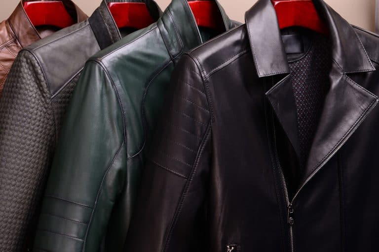 New collection of different color spring leather jackets for men. Colorful background of modern spring, autumn outerwear - How To Package A Leather Jacket For Shipping