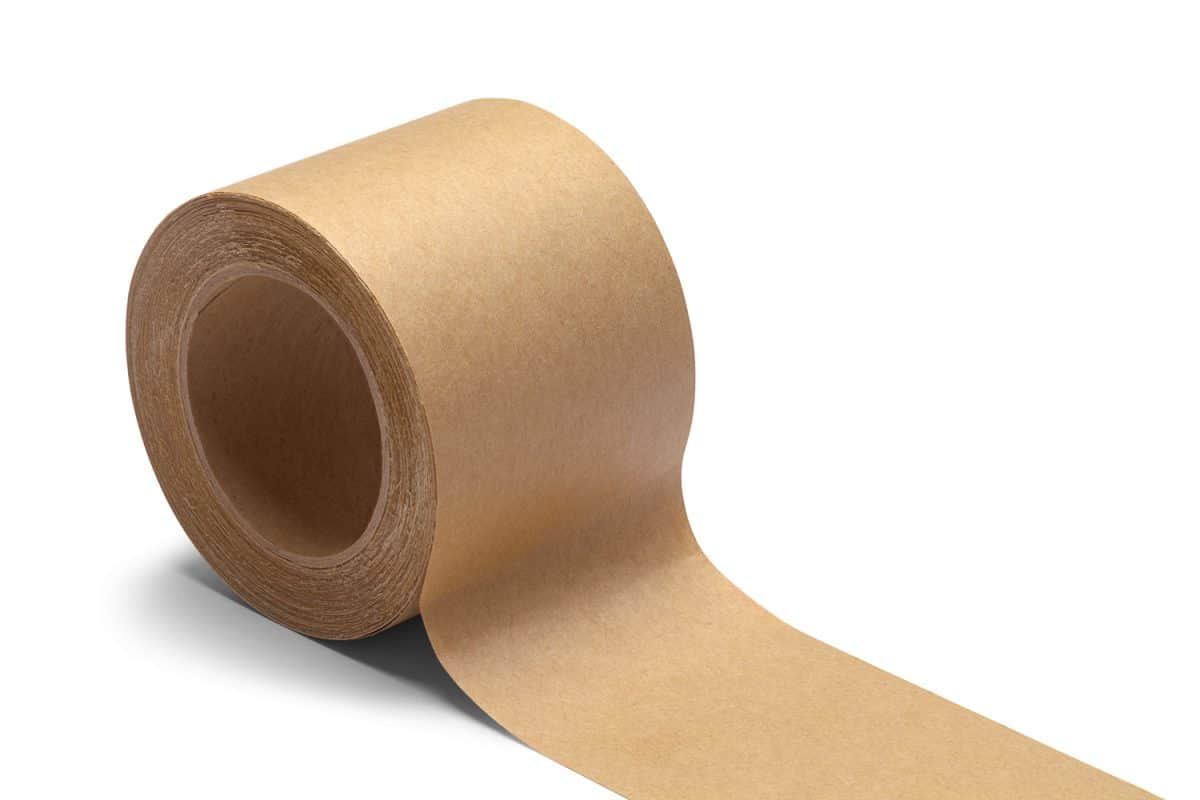 Roll of Brown Packing Tape Isolated on White.

