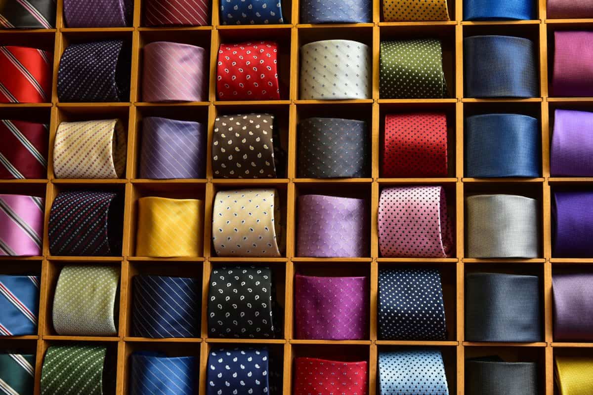 colorful display of silk ties cravat
