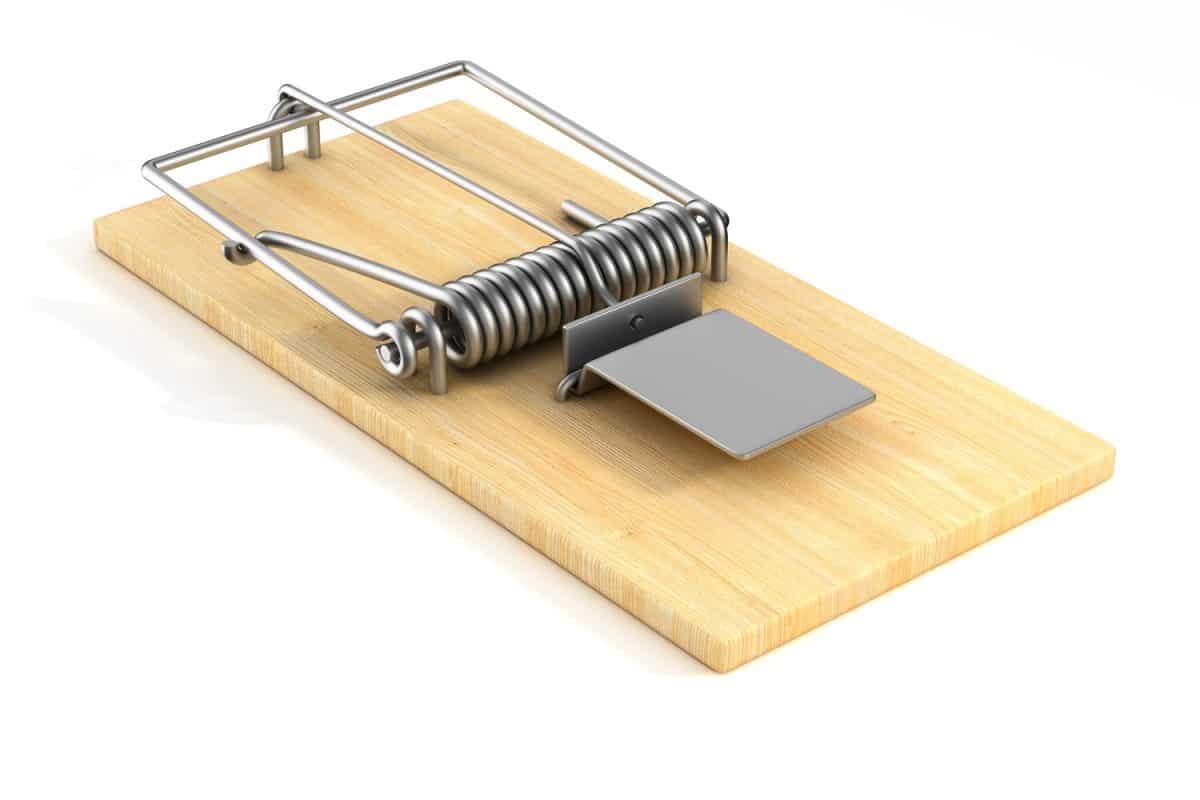 mousetrap on white background.